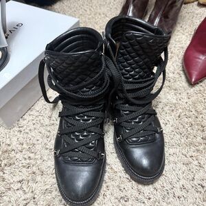 Christian Louboutin Black Quilted Combat Boots 🥾